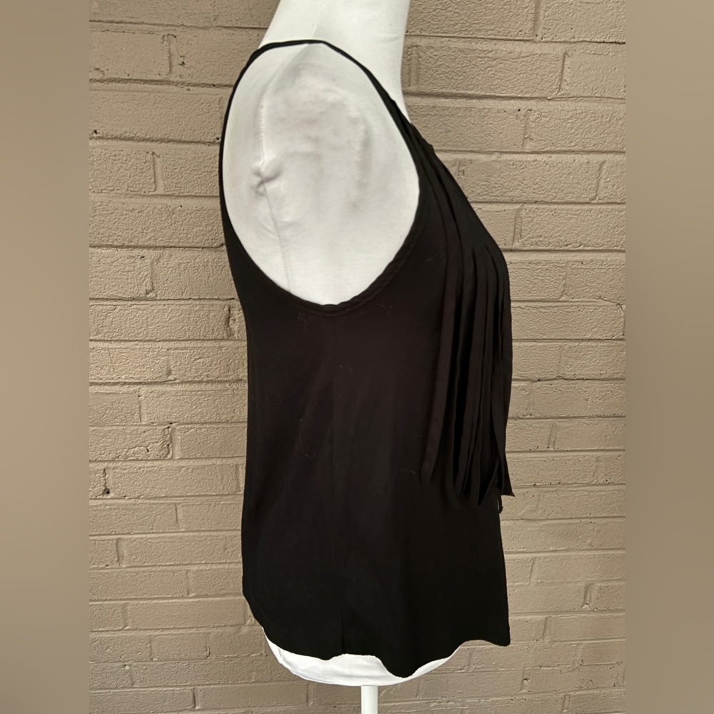Ecote black sleeveless fringe top s - Picture 11 of 11